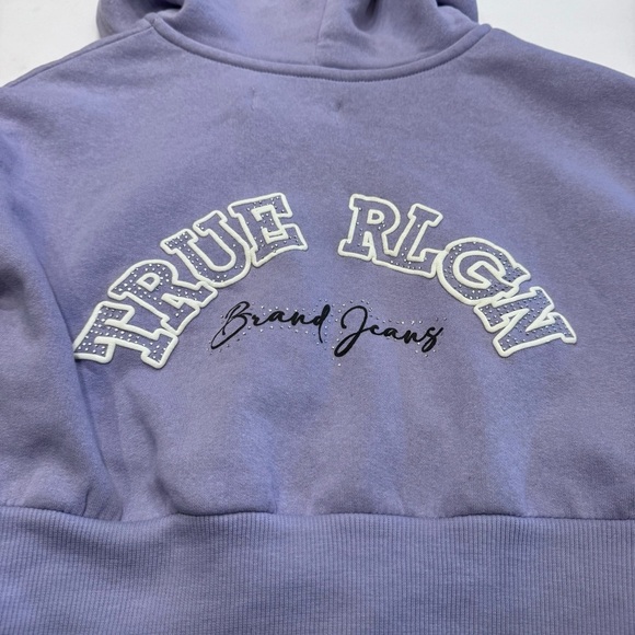 TRUE RELIGION Brand Jeans Women’s ZIP CROP HOODIE Lavender SIZE S (4) - Picture 10 of 10